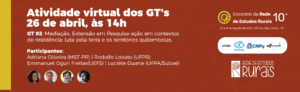 I Atividade Virtual dos GTs ocorrerá dia 26/04 12